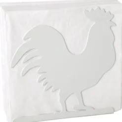 Ihr Rooster servethouder 16,5 x 15 x 4 cm staal wit