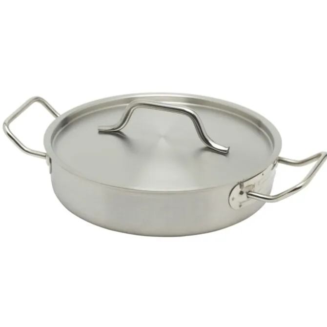 Inoxibar industriële lage braadpan ø 24 cm rvs mat