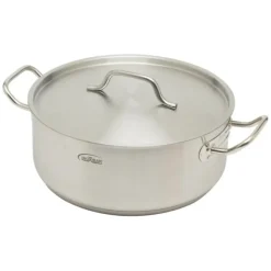 Inoxibar industriële lage kookpan 8,5 liter ø 30 cm rvs mat