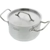 Inoxibar kookpan met deksel ø 18 cm rvs mat