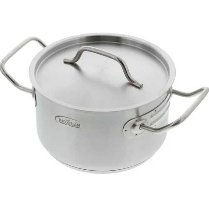 Inoxibar kookpan met deksel ø 18 cm rvs mat