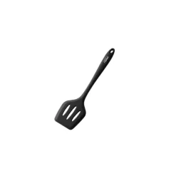 Inoxibar spatel met sleuven 30,5 x 8 cm silicone zwart