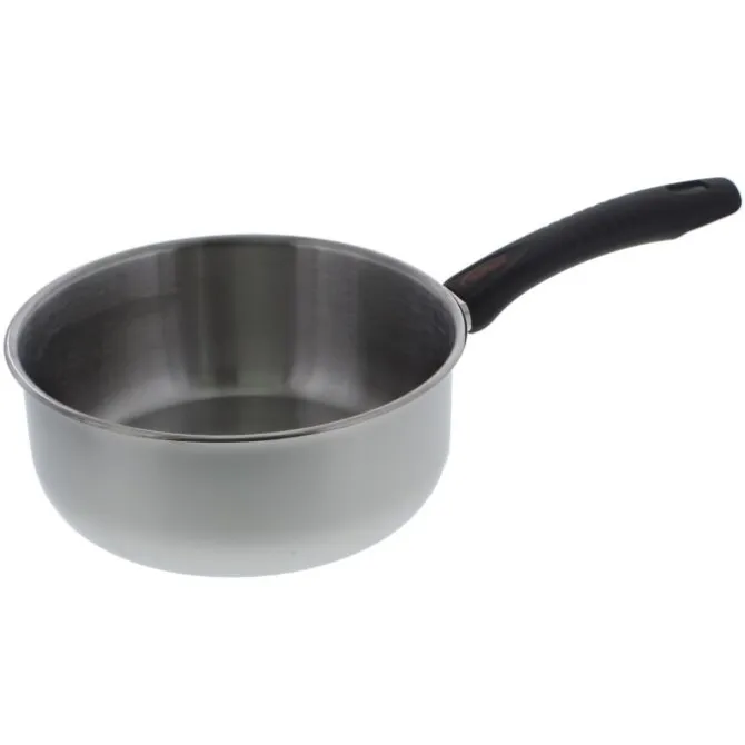 Inoxibar steelpan capsulebodem rvs met kunststof greep ø 20 cm zwart