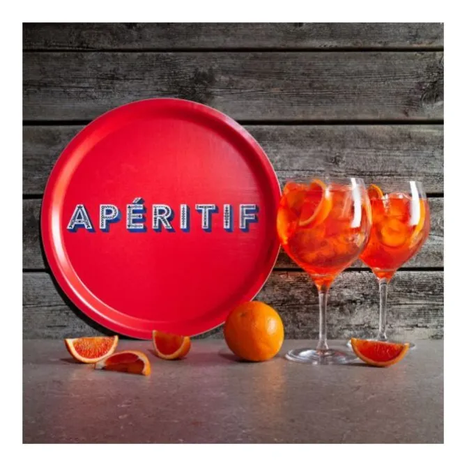 Jamida Aperitief dienblad ø 31 cm hout rood