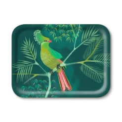 Jamida Turaco dienblad 27 x 20 cm hout groen