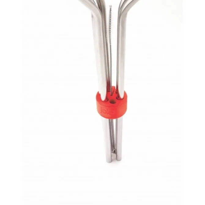 Jo!e cocktailrietjes met reinigingsborstel 24,7 cm rvs 6 stuks