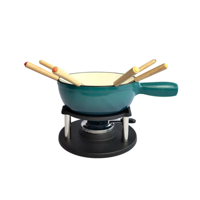 1821 kaasfondueset 6-persoons gietijzer Gradient Teal