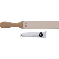 Kai Polishing Strop Paddle met polijstpasta 20,5 x 4 cm hout/leer