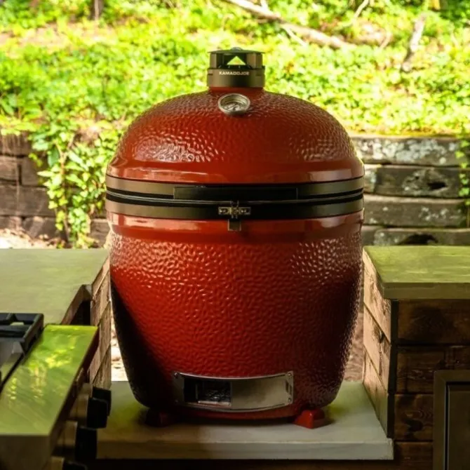Kamado Joe Big Joe III Stand-Alone barbecue keramiek rood