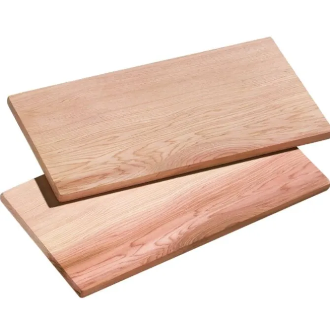 Küchenprofi grillplank rechthoek 40 x 15 cm cederhout 2 stuk