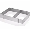 Küchenprofi verstelbare taartring rechthoek 27 - 52 x 18 - 34 cm rvs