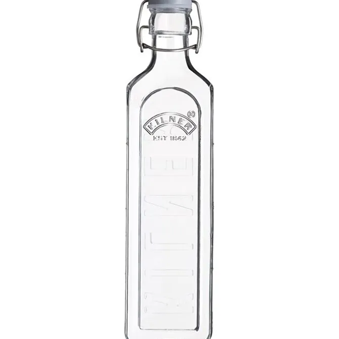 Kilner vierkante weckfles met beugeldop 1 liter glas grijs