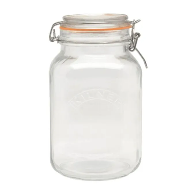 Kilner weckpot met beugel vierkant 2 liter glas