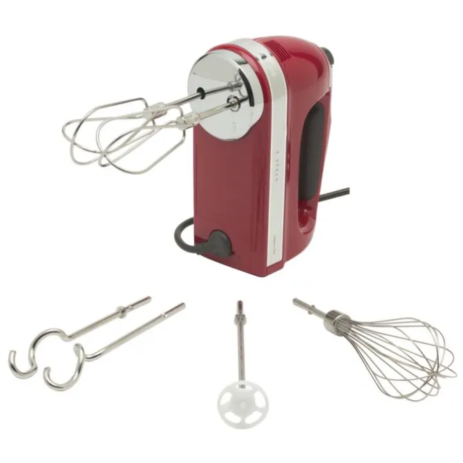KitchenAid handmixer met accessoires kunststof rood 8-delig