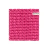 Knit Factory Block gebreide onderzetter Fuchsia Ecru