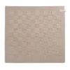 Knit Factory handdoek geruit 50 x 50 cm katoen acryl beige effen