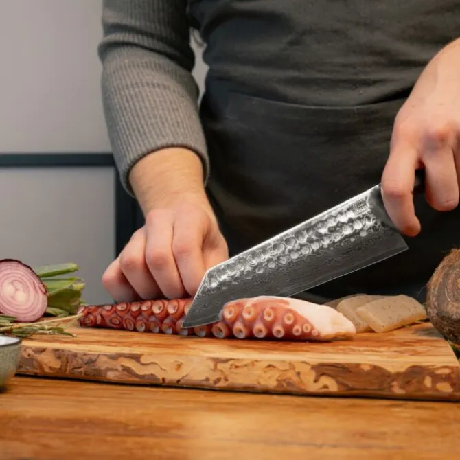 Kotai Bunka Damascus Santoku 17 cm met beschermhoes