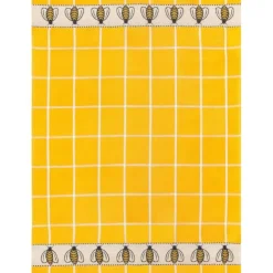 Kracht Bijen met ruit theedoek 70 x 50 cm katoen/linnen
