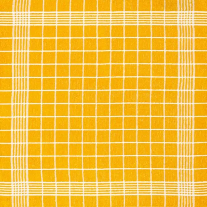 Kracht handdoek ruit 50 x 50 cm katoen geel