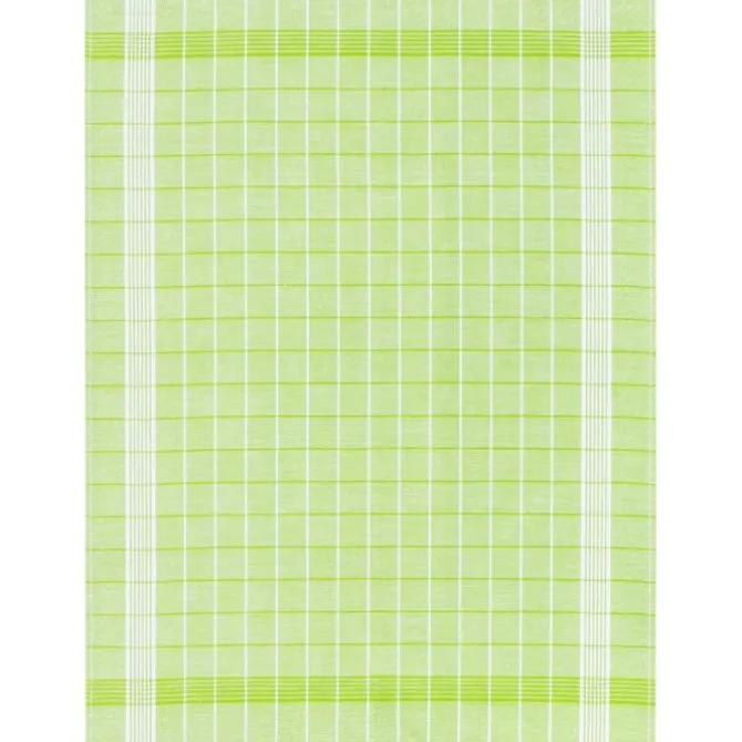 Kracht theedoek ruit 70 x 50 cm linnen/katoen geel