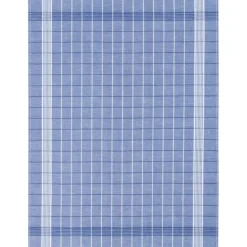 Kracht theedoek ruit 70 x 50 cm linnen/katoen blauw