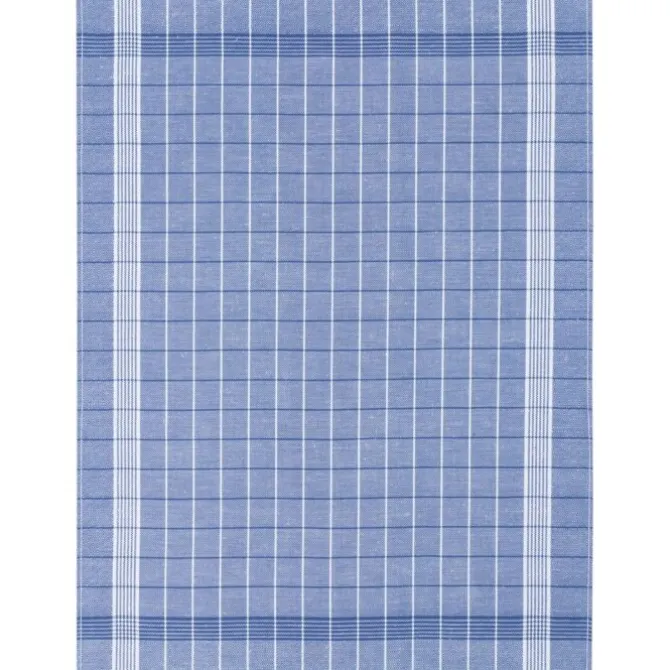 Kracht theedoek ruit 70 x 50 cm linnen/katoen blauw