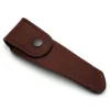 Laguiole en Aubrac hoes met sluiting voor klapmes 15 cm leer bruin