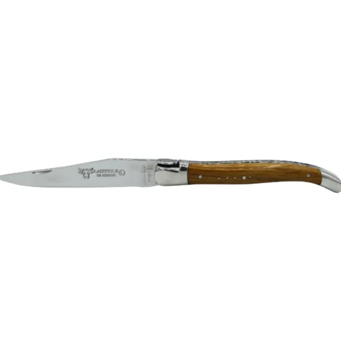 Laguiole en Aubrac klapmes 12 cm eikenhout