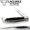 Laguiole en Aubrac klapmes met kurkentrekker 12 cm ebbenhout