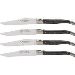 Laguiole en Aubrac Shepherd's Cross steakmes 11,5 cm ebbenhout 4 stuks