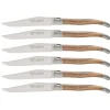 Laguiole en Aubrac Shepherd's Cross steakmes 11,5 cm buffelhoorn 6 stuks