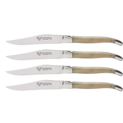 Laguiole en Aubrac Shepherd's Cross steakmes 11,5 cm hoorn 4 stuks