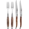 Laguiole en Aubrac shepherds cross steakmessen met vorken Thuya hout 4-delig