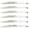 Laguiole en Aubrac steakmes 11,5 cm acryl wit 6 stuks
