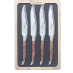 Laguiole en Aubrac steakmes 11,5 cm Thujahout 4 stuks
