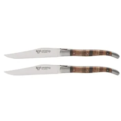 Laguiole en Aubrac steakmes 11,5 cm woodstock 2 stuks