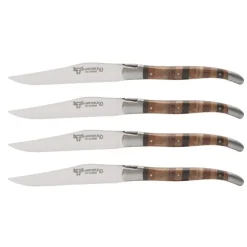 Laguiole en Aubrac steakmes 11,5 cm woodstock 4 stuks