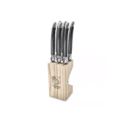 Laguiole Style de Vie Premium Line steakmessen zwart 6 stuks