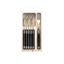 Laguiole Style de Vie Premium Line steakvorken zwart 6 stuks