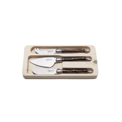 Laguiole Style de Vie Premium Line kaasmessenset Dark Wood 3-delig