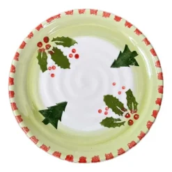 La Table Christmas Holly ontbijtbord ø 21,5 cm aardewerk