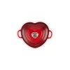 Le Creuset braadpan hartvormig met rvs knop 2 liter gietijzer kersrood