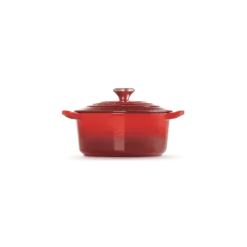 Le Creuset braadpan hartvormig met rvs knop 2 liter gietijzer kersrood