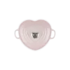 Le Creuset braadpan hartvormig met rvs knop 2 liter gietijzer wit