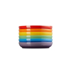 Le Creuset Coupe diep bord ø 22 cm aardewerk regenboog 6-delig