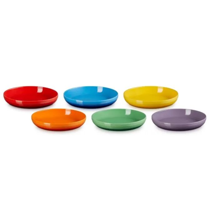 Le Creuset Coupe diep bord ø 22 cm aardewerk regenboog 6-delig