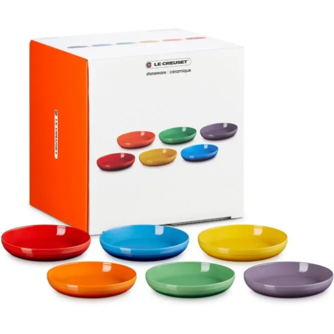 Le Creuset Coupe diep bord ø 22 cm aardewerk regenboog 6-delig