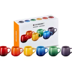 Le Creuset Coupe mok 230 ml aardewerk regenboog 6-delig
