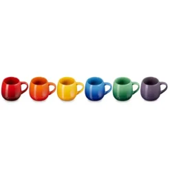 Le Creuset Coupe mok 230 ml aardewerk regenboog 6-delig