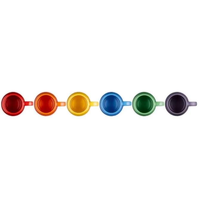 Le Creuset Coupe mok 230 ml aardewerk regenboog 6-delig
